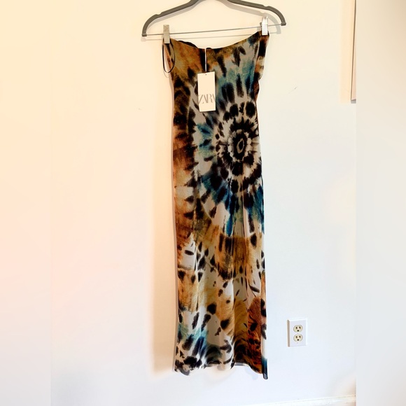 Strapless mesh tie dye Zara maxi dress - small - NWT - Picture 2 of 5